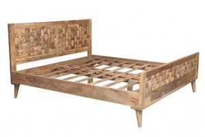 78" X 82" X 42" Honey Wood King Size Bed