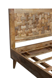 78" X 82" X 42" Honey Wood King Size Bed