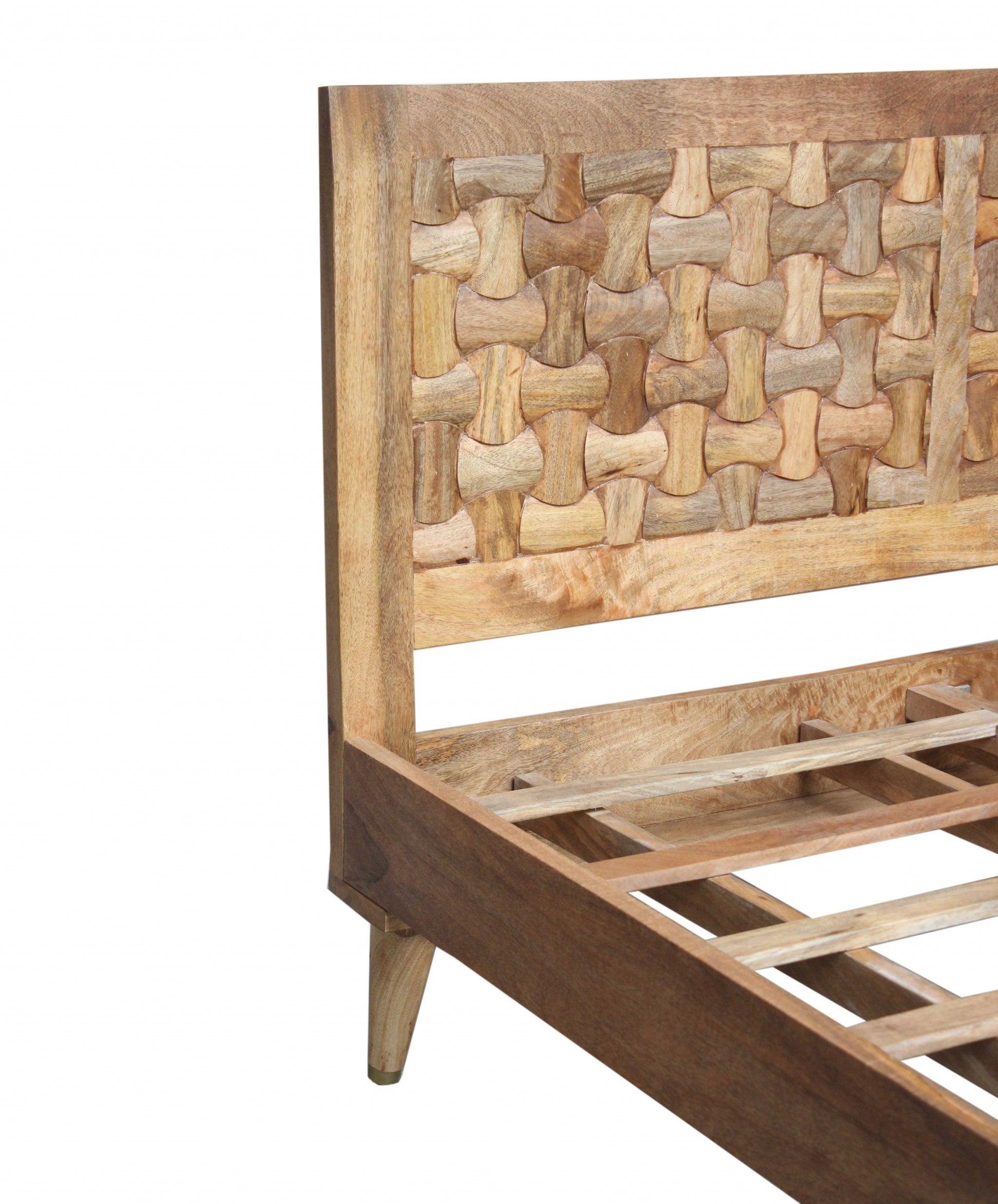 62" X 82" X 42" Honey Wood Queen Size Bed