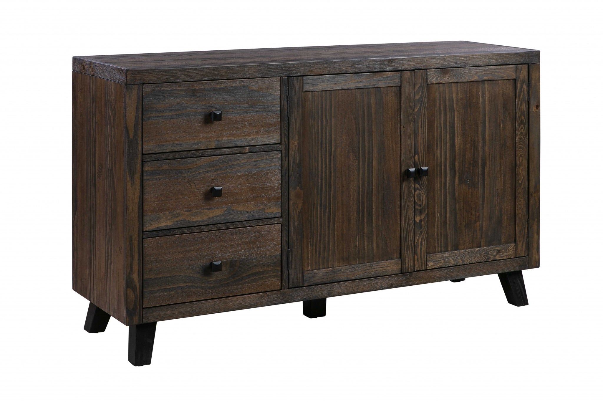 18" X 60" X 35" Brown Pine Wood And Mdf Buffet