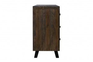 18" X 60" X 35" Brown Pine Wood And Mdf Buffet