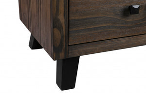 18" X 60" X 35" Brown Pine Wood And Mdf Buffet