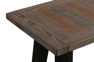Brown Pine Wood Console Table
