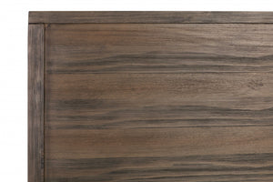 75" X 87" X 58" Brown Pine Wood King Bed