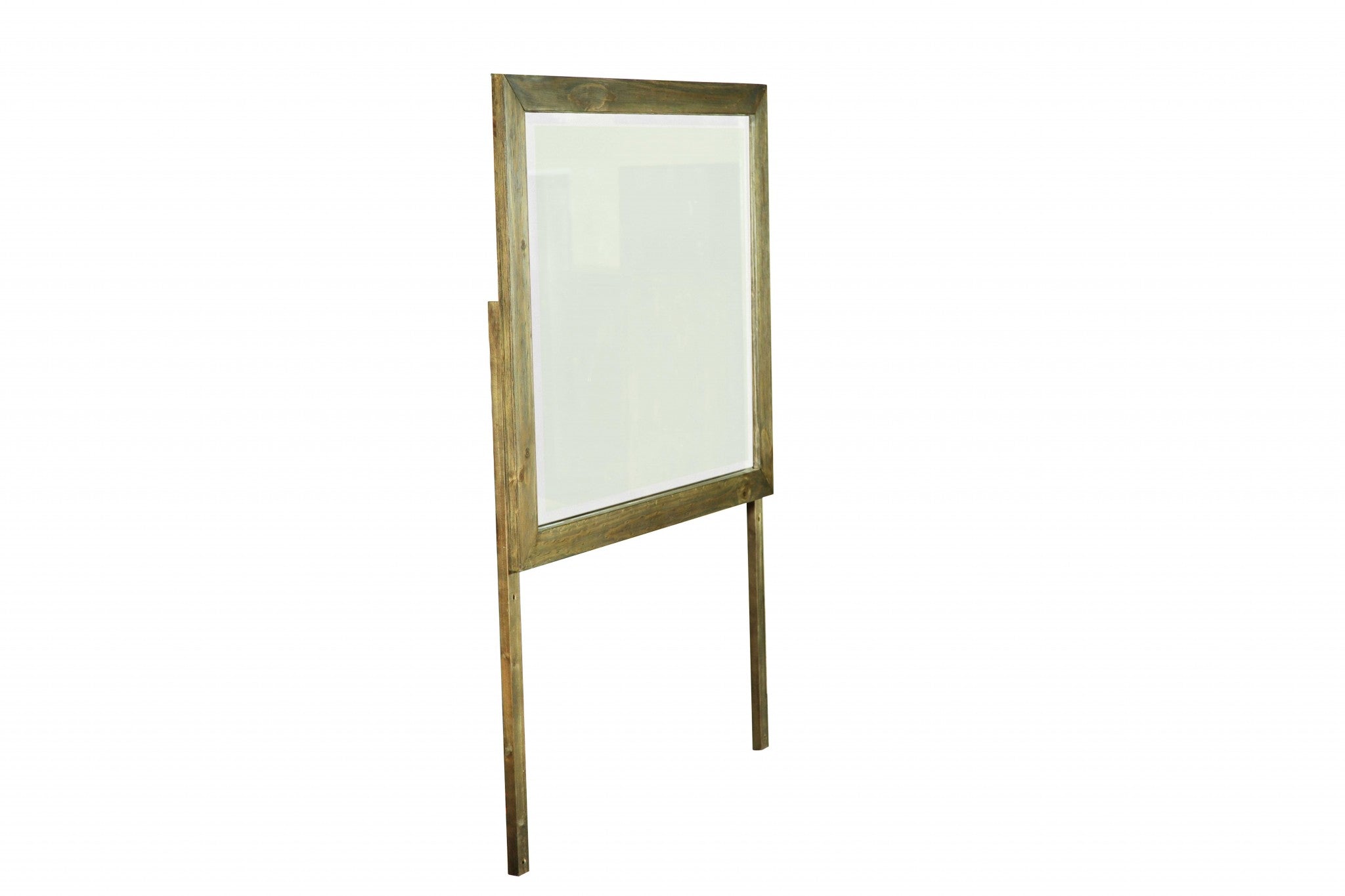 1" X 44" X 38" Natural Pine Wood Rectangular Mirror