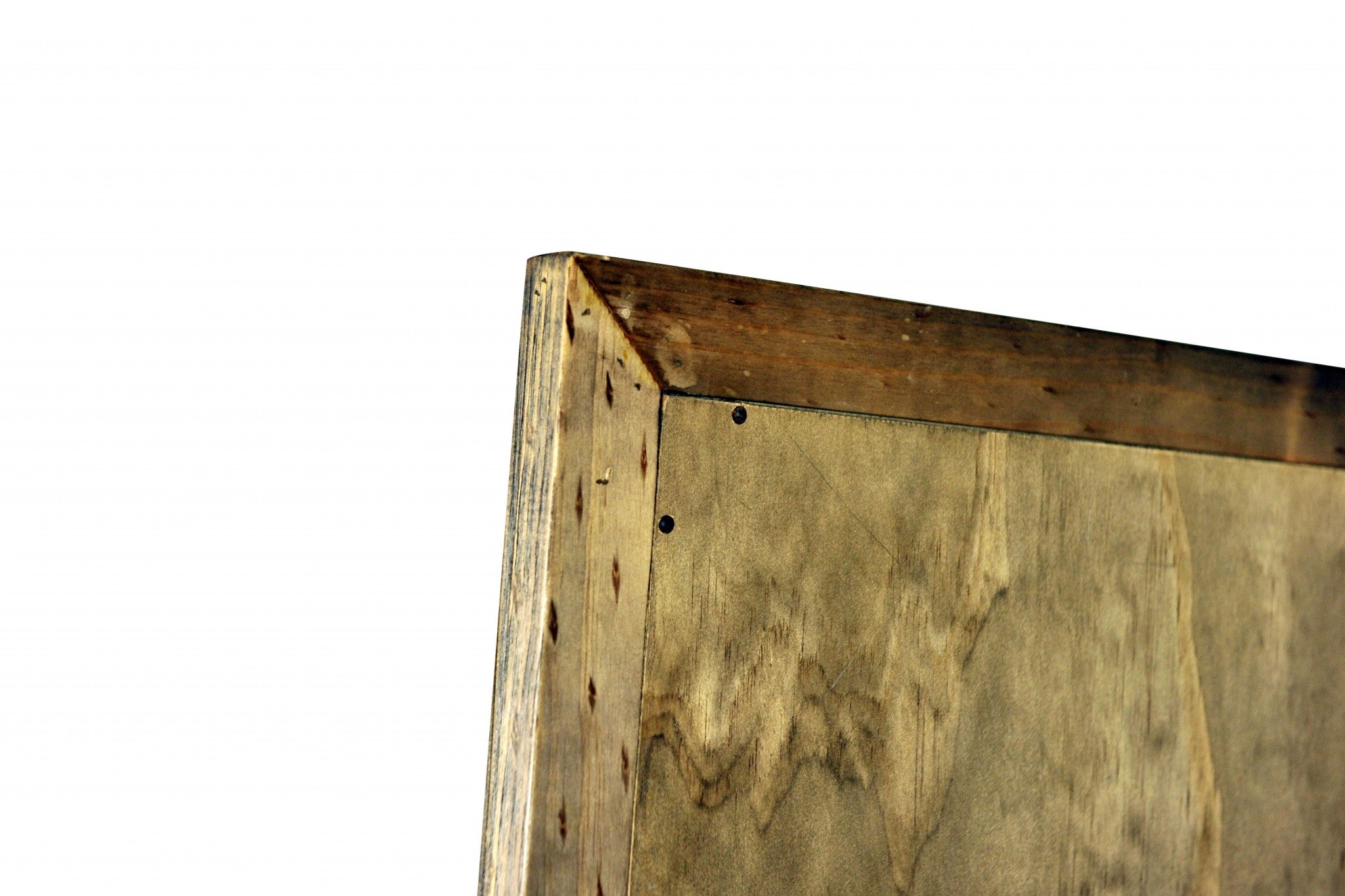 1" X 44" X 38" Natural Pine Wood Rectangular Mirror