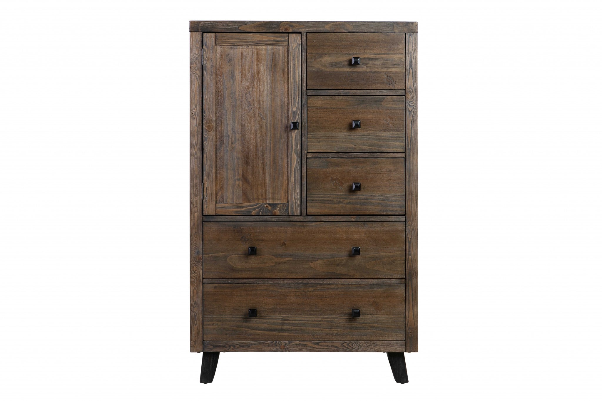 18" X 35" X 57" Brown Pine Wood And Mdf Chest