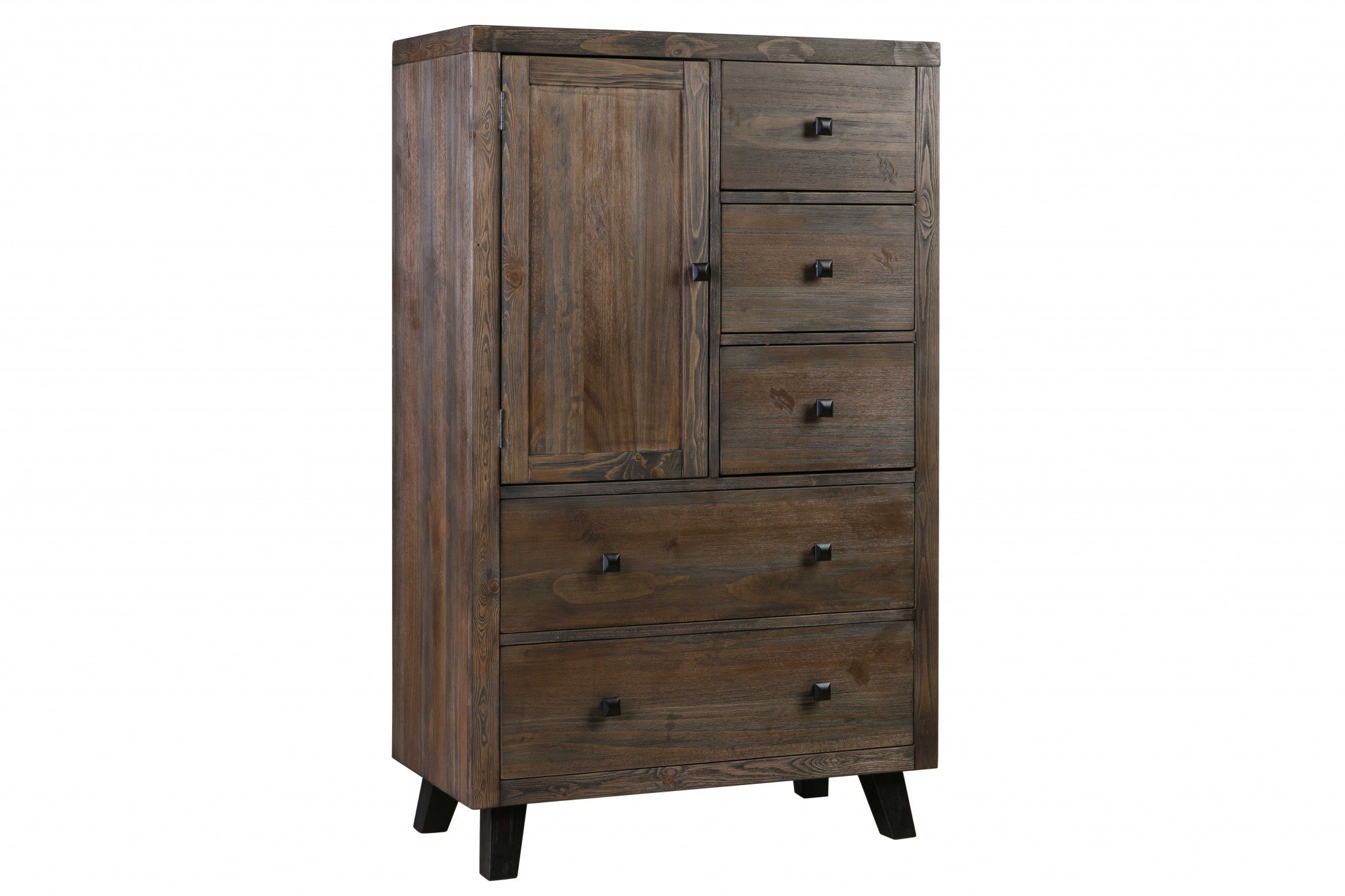 18" X 35" X 57" Brown Pine Wood And Mdf Chest