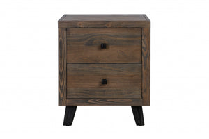 Brown Pine Wood Nightstand