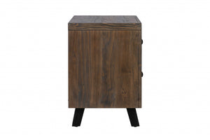 Brown Pine Wood Nightstand