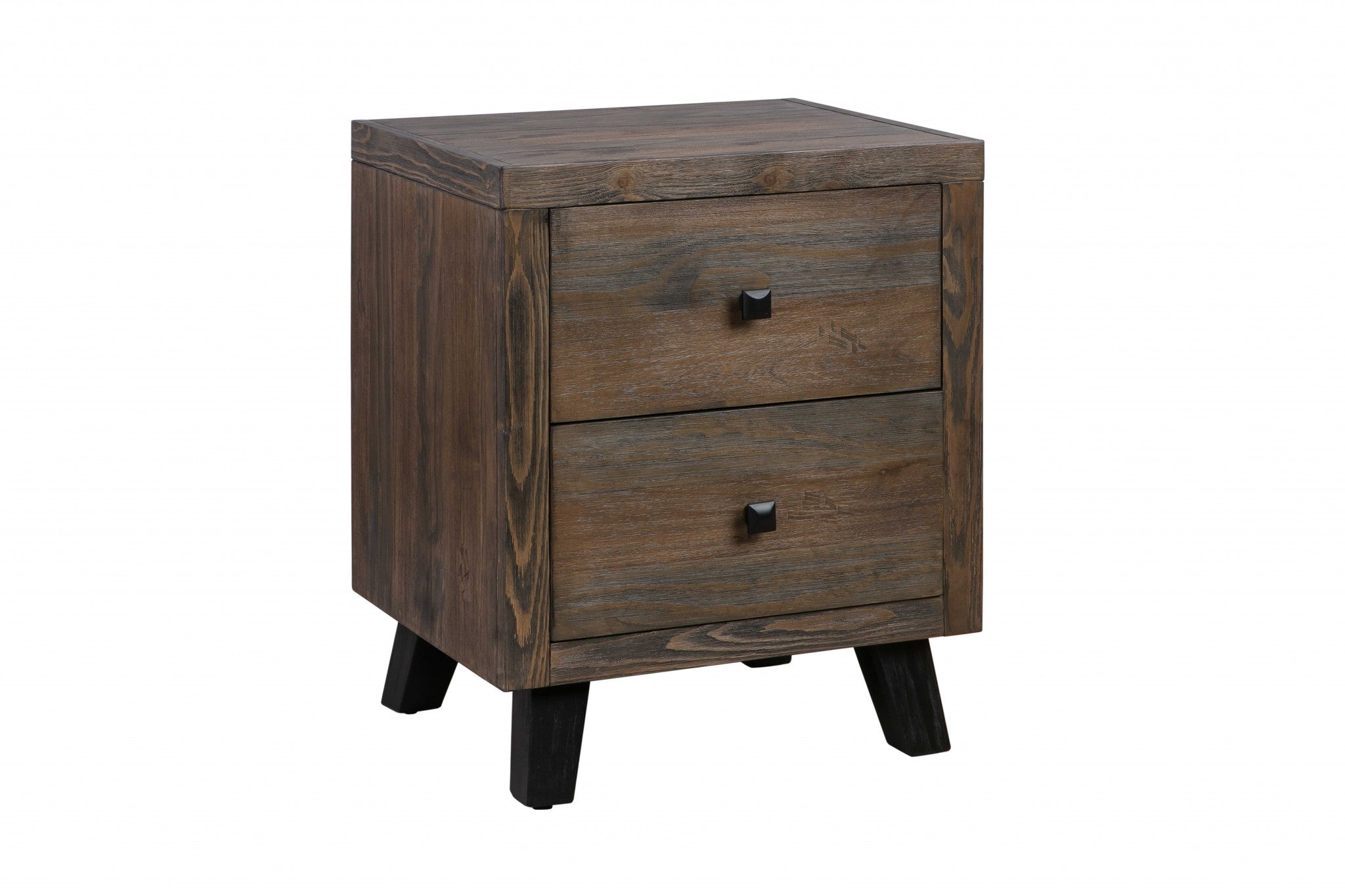Brown Pine Wood Nightstand