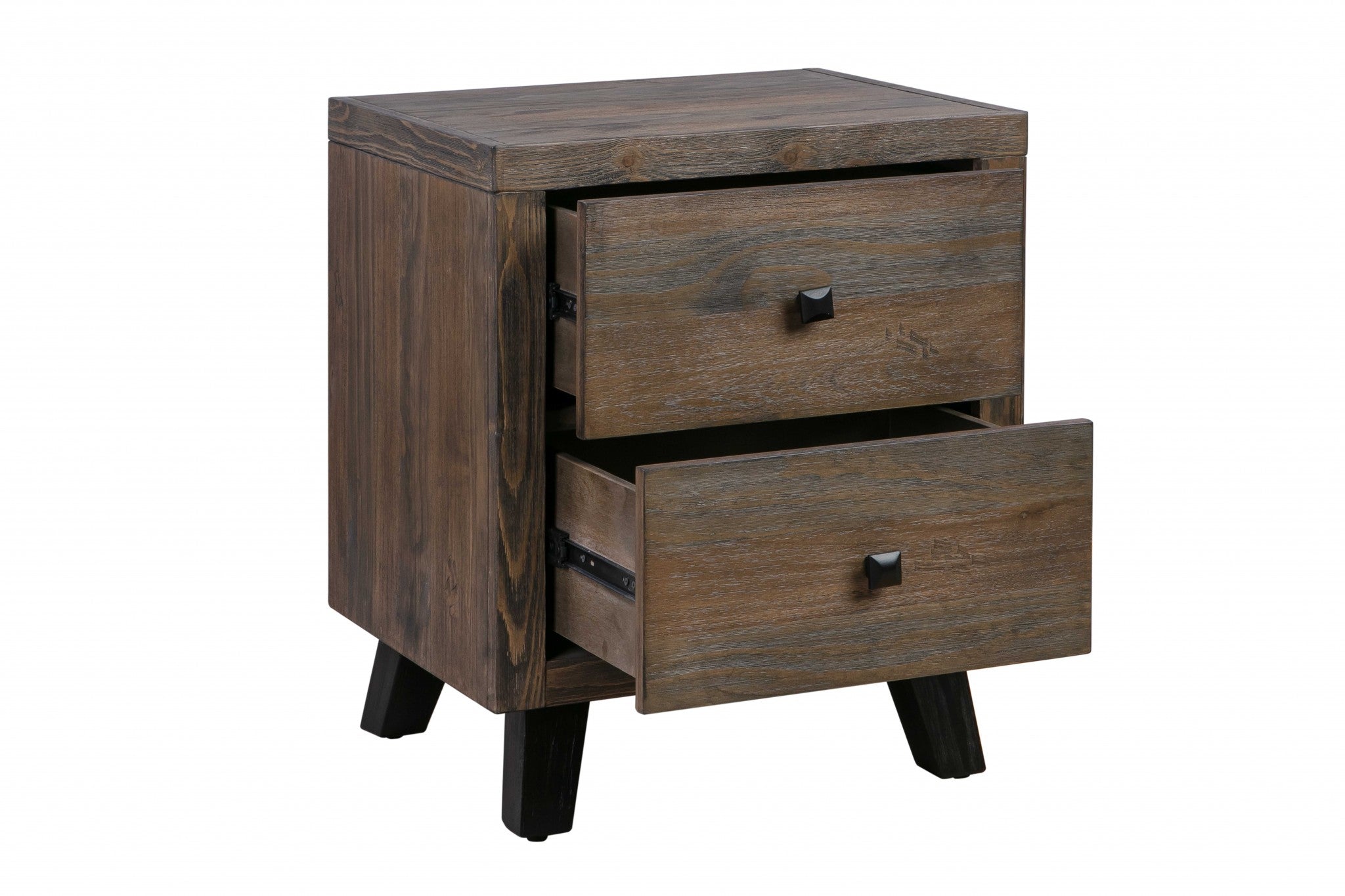 Brown Pine Wood Nightstand