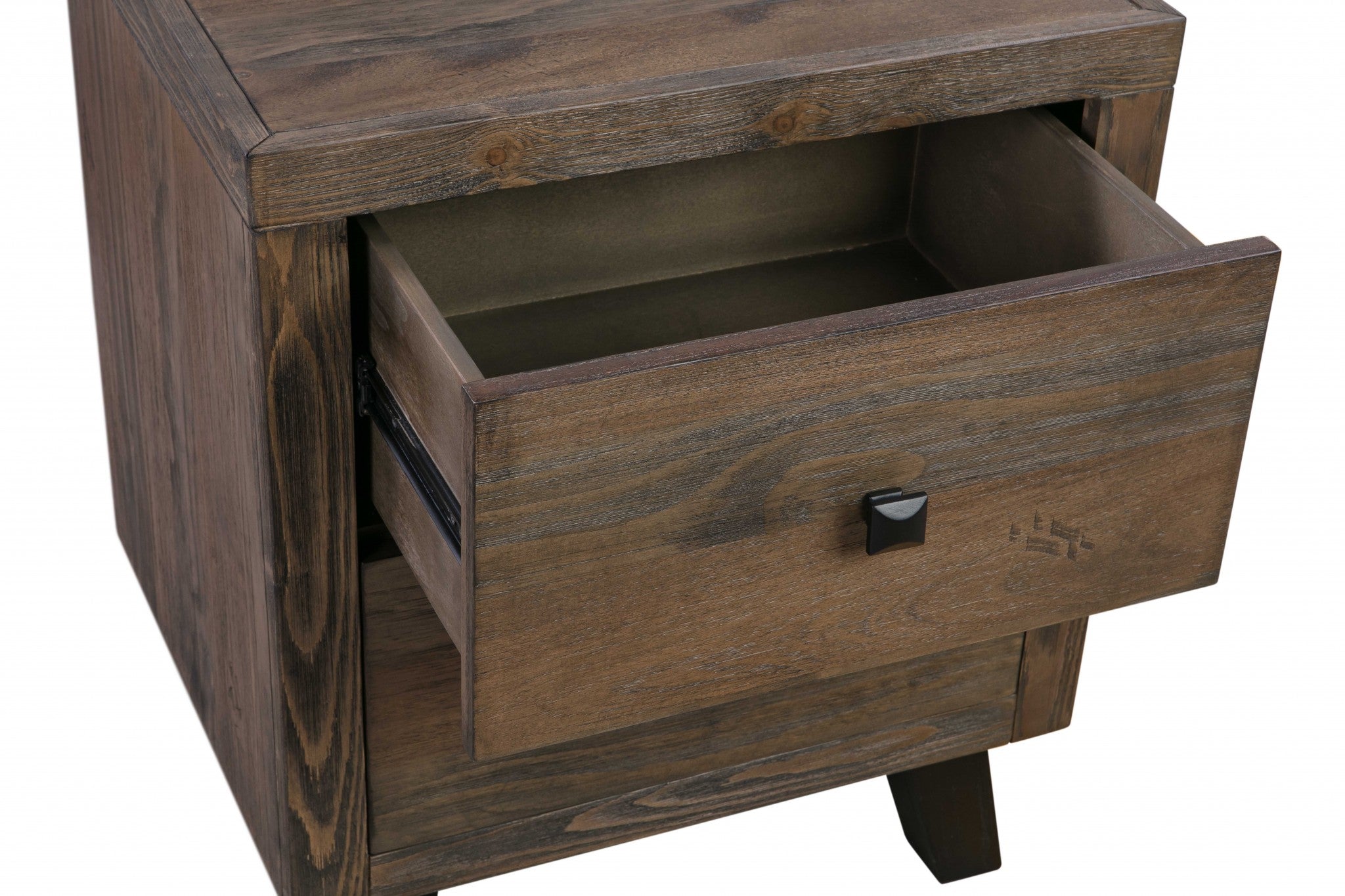 Brown Pine Wood Nightstand