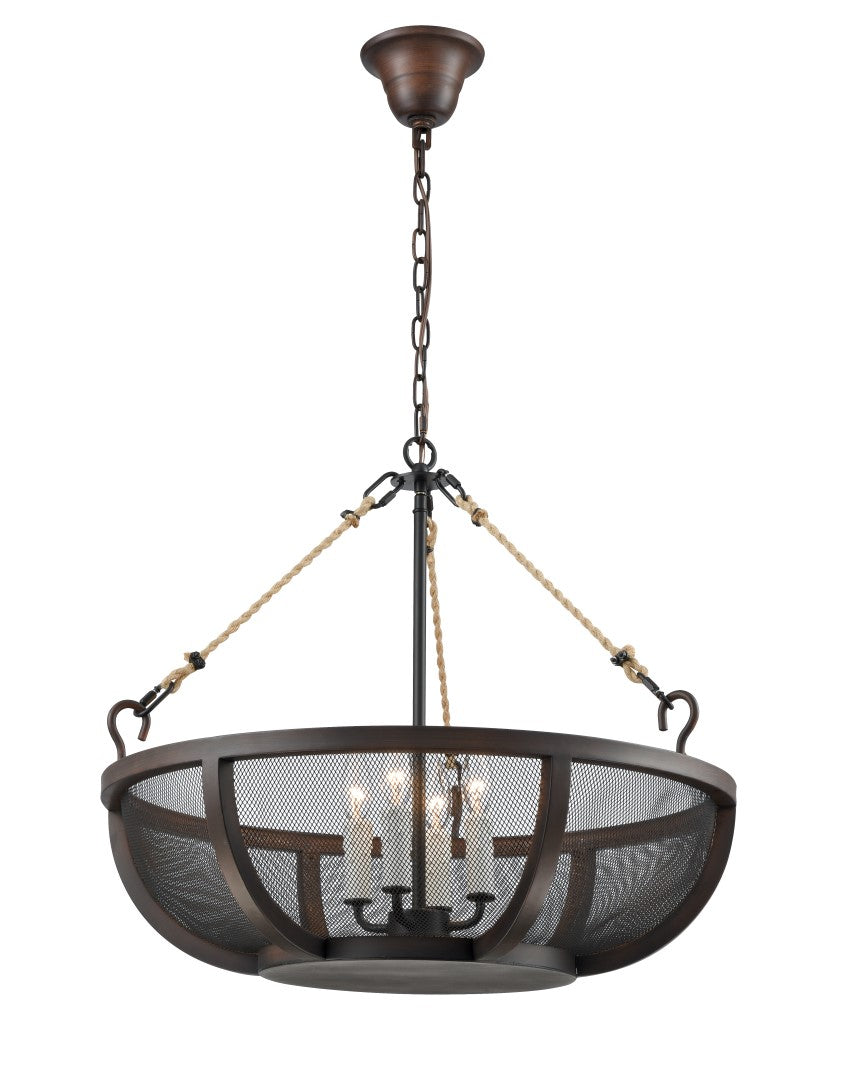 24" X 24" X 24" Black Metal Chandelier