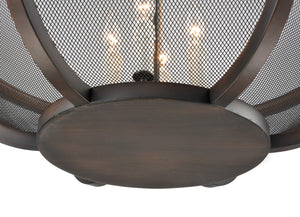 24" X 24" X 24" Black Metal Chandelier