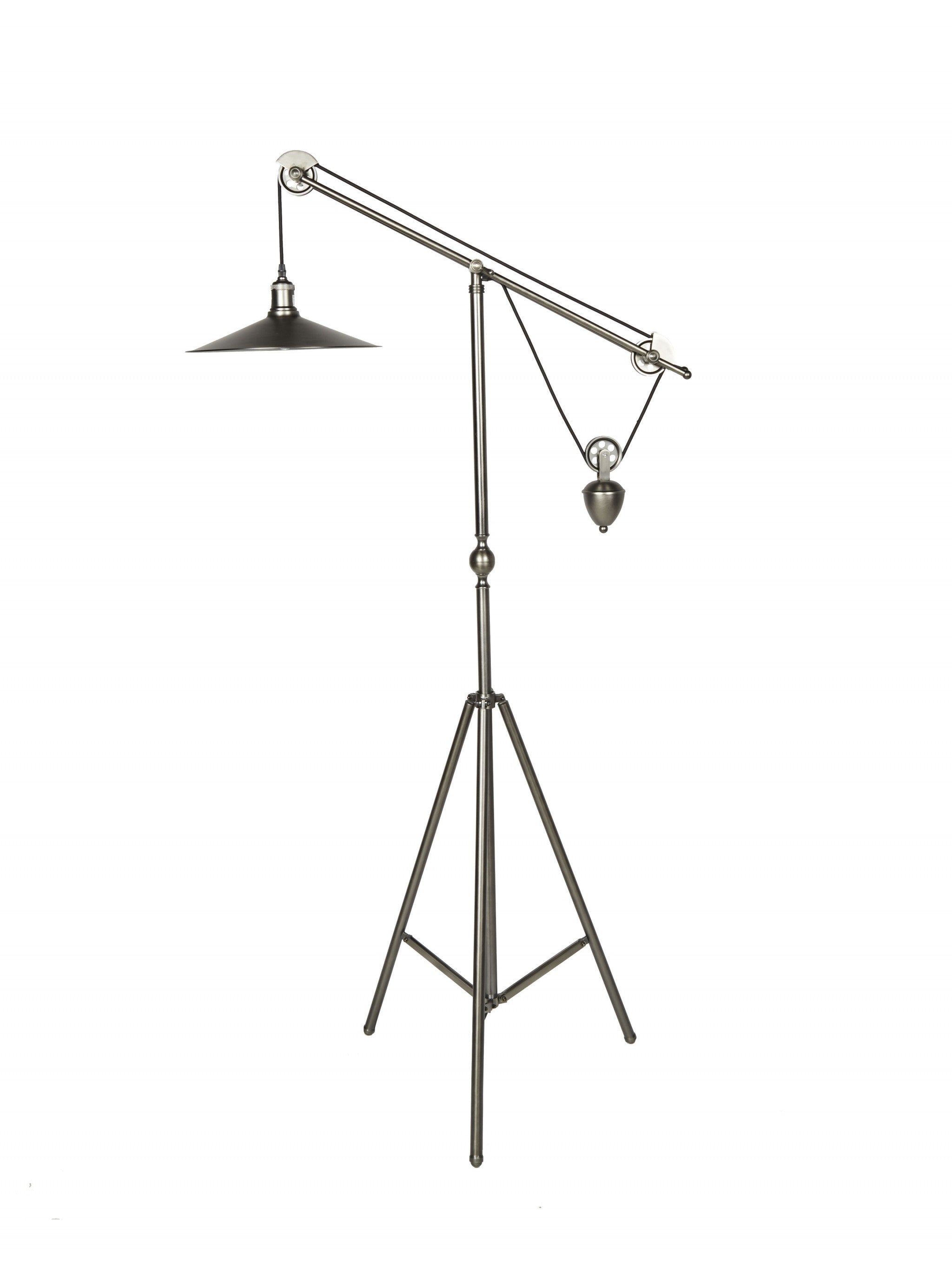 30" X 14" X 65" Brass Metal Floor Lamp
