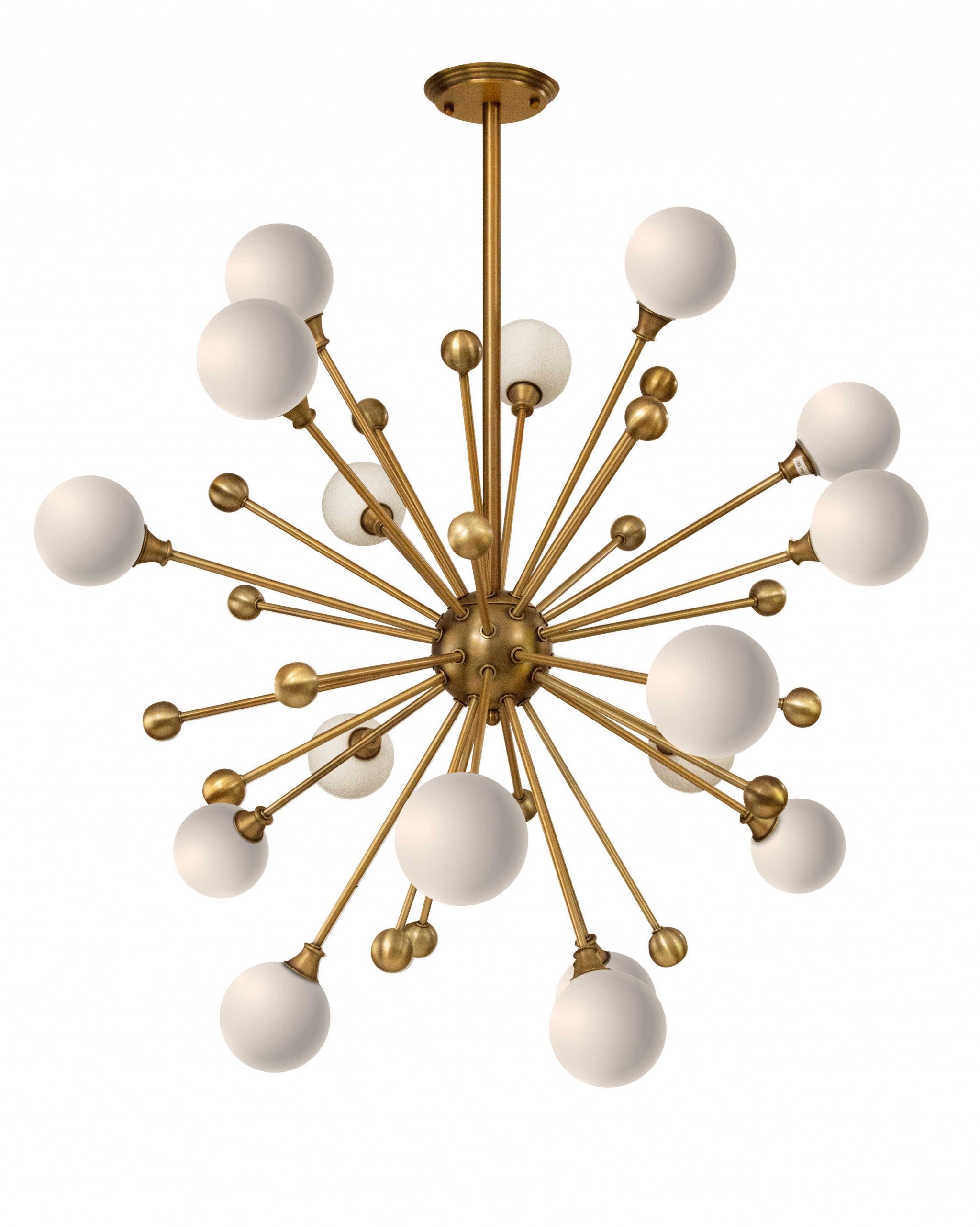 37" X 37" X 39" Brass Metal Glass Rope Chandelier