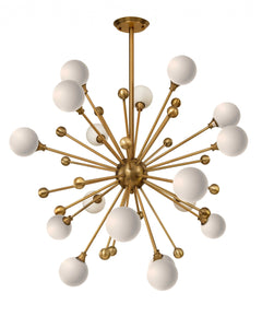 37" X 37" X 39" Brass Metal Glass Rope Chandelier