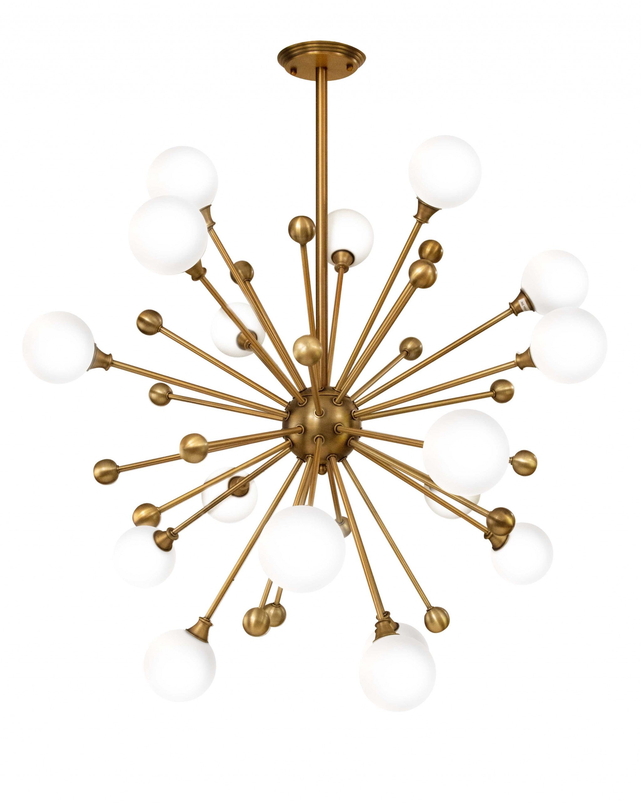 37" X 37" X 39" Brass Metal Glass Rope Chandelier
