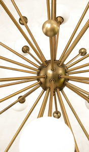 37" X 37" X 39" Brass Metal Glass Rope Chandelier