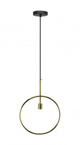 17" X 2" X 23"  Matte Brass Iron Pendant Lamp