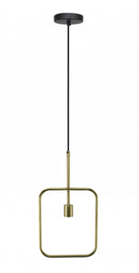 11" X 2" X 19" Matte Brass Iron Pendant Lamp