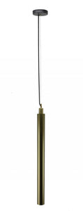 3" X 3" X 39" Brass Galvanized Iron Pendant Lamp