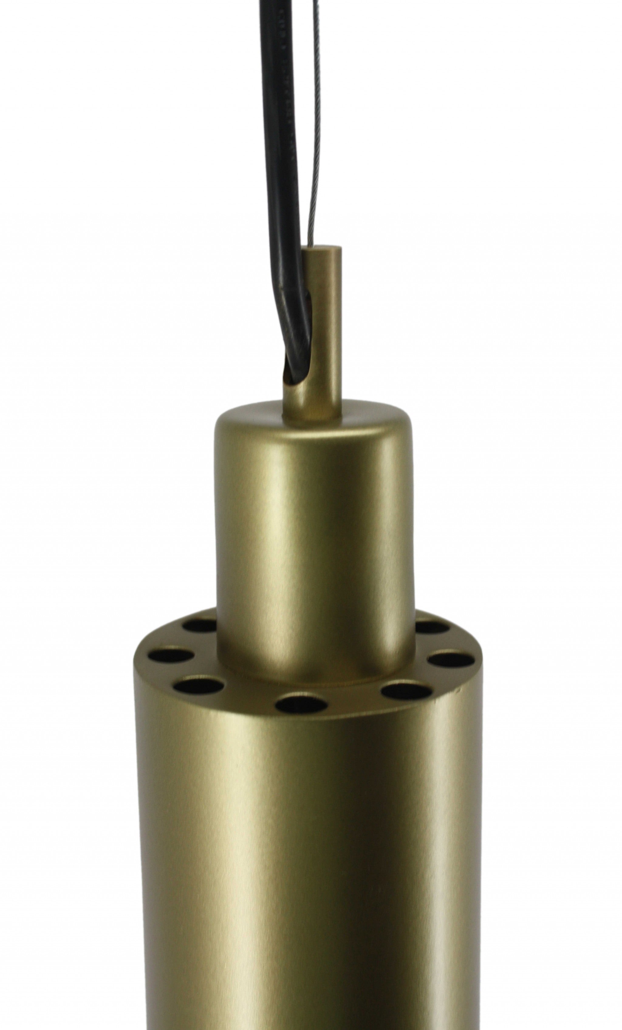 3" X 3" X 39" Brass Galvanized Iron Pendant Lamp