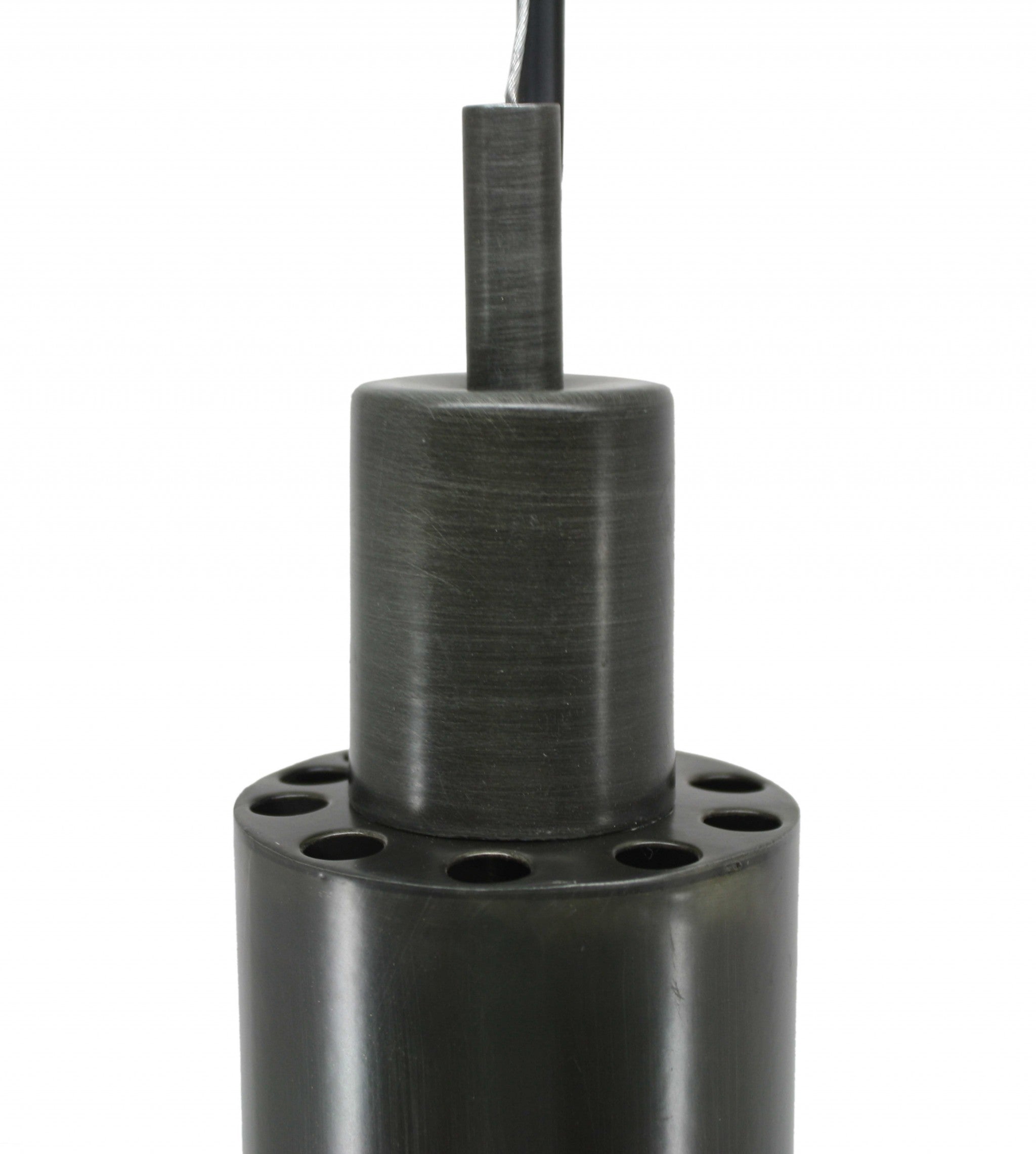 3" X 3" X 39" Black Galvanized Iron Pendant Lamp