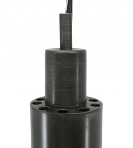 3" X 3" X 39" Black Galvanized Iron Pendant Lamp