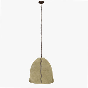 11" X 11" X 11" Brown Iron Leather Pendant Lamp