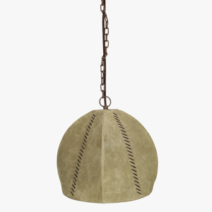11" X 11" X 11" Brown Iron Leather Pendant Lamp