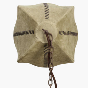 14" X 14" X 13" Brown Iron Leather Pendant Lamp