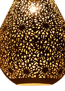 12" X 12" X 21" Grey Gold Irontextile Pendant Lamp