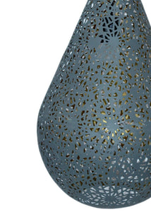 12" X 12" X 21" Grey Gold Irontextile Pendant Lamp