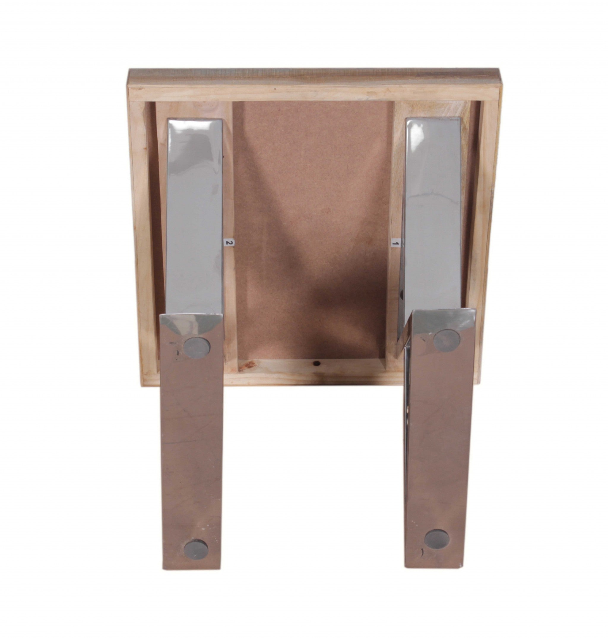 20" X 20" X 20" Multi /Chrome Wood Metal Side Table
