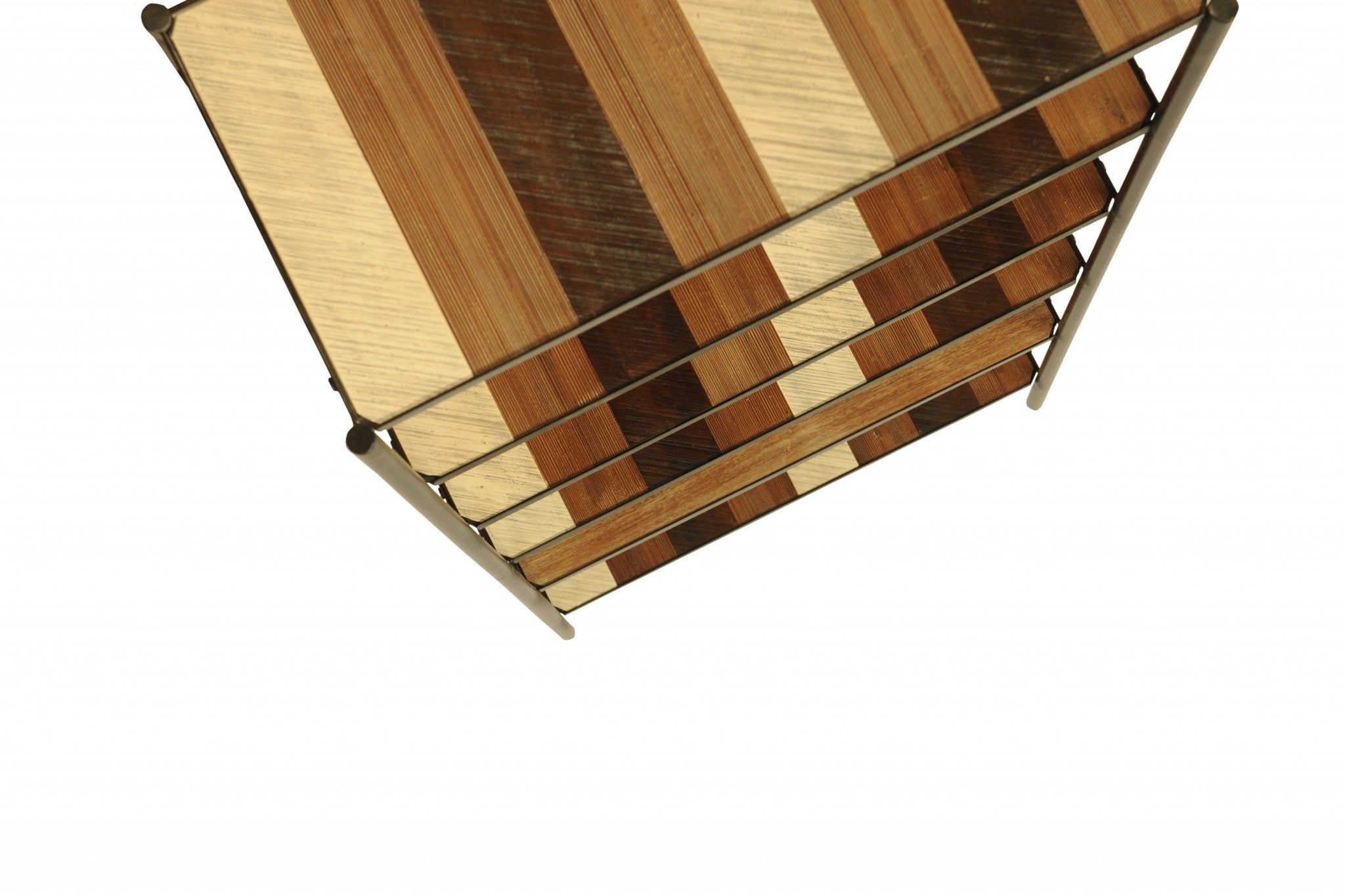 17" X 33" X 83" Metal Base Acacia Wood Bookshelf