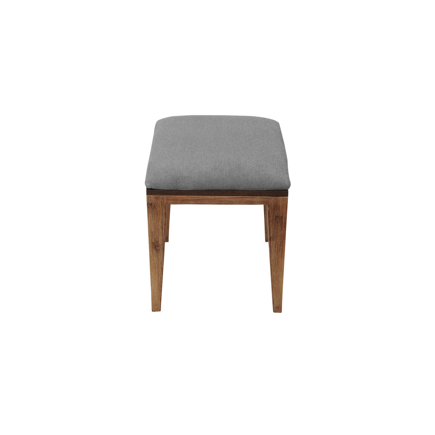 14" X 14" X 17" Metal Base Acacia Wood Stool