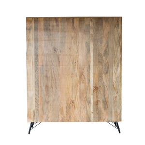 17" X 68" X 82" Natural Tones Iron Wood Large Bookshelf