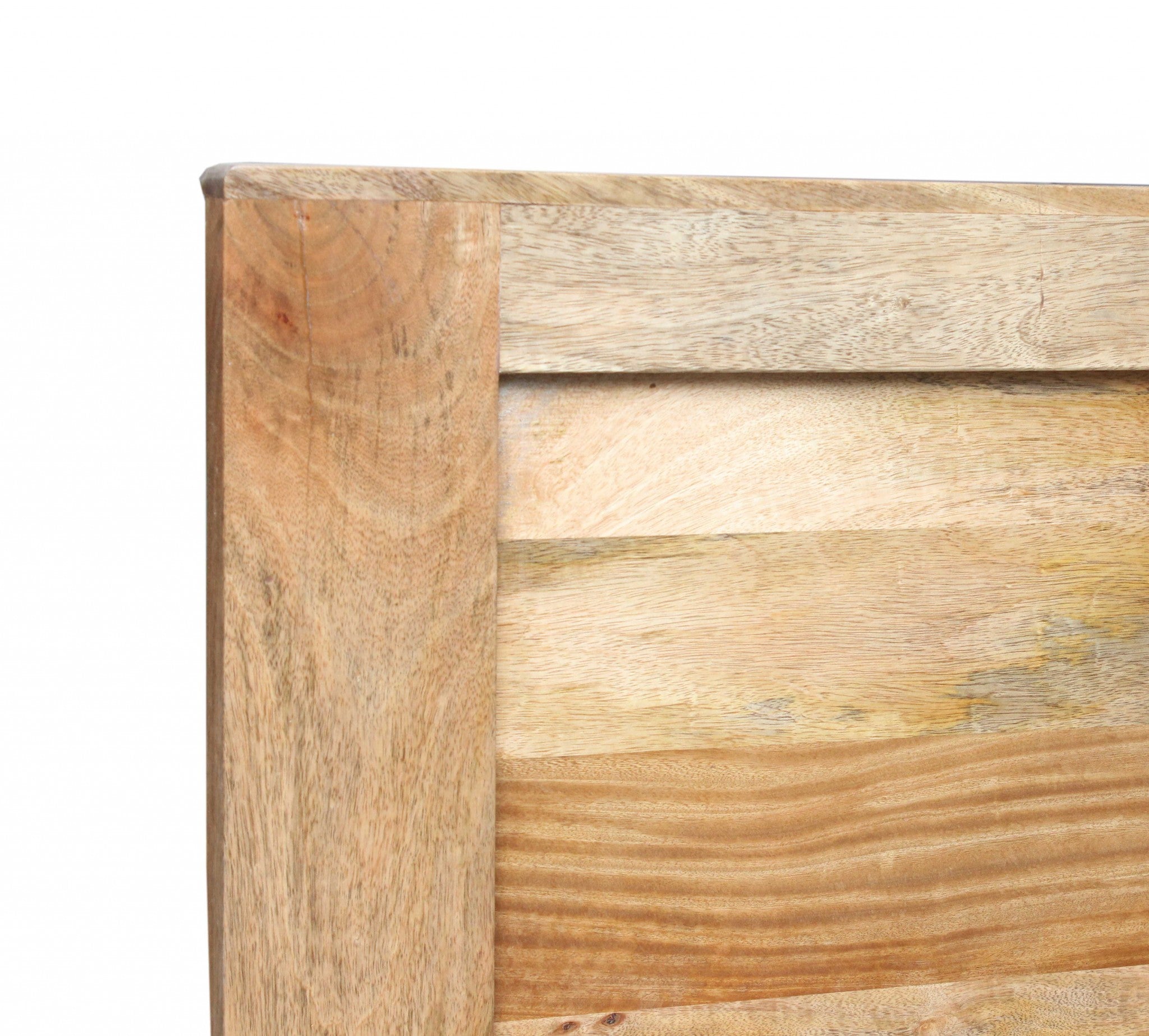 76" X 80" X 61" Natural Tones Iron Wood King Size Bed
