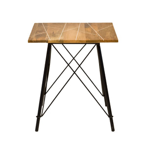 Updated Rustic Natural Geo End Side Table