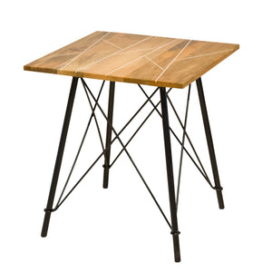 Updated Rustic Natural Geo End Side Table