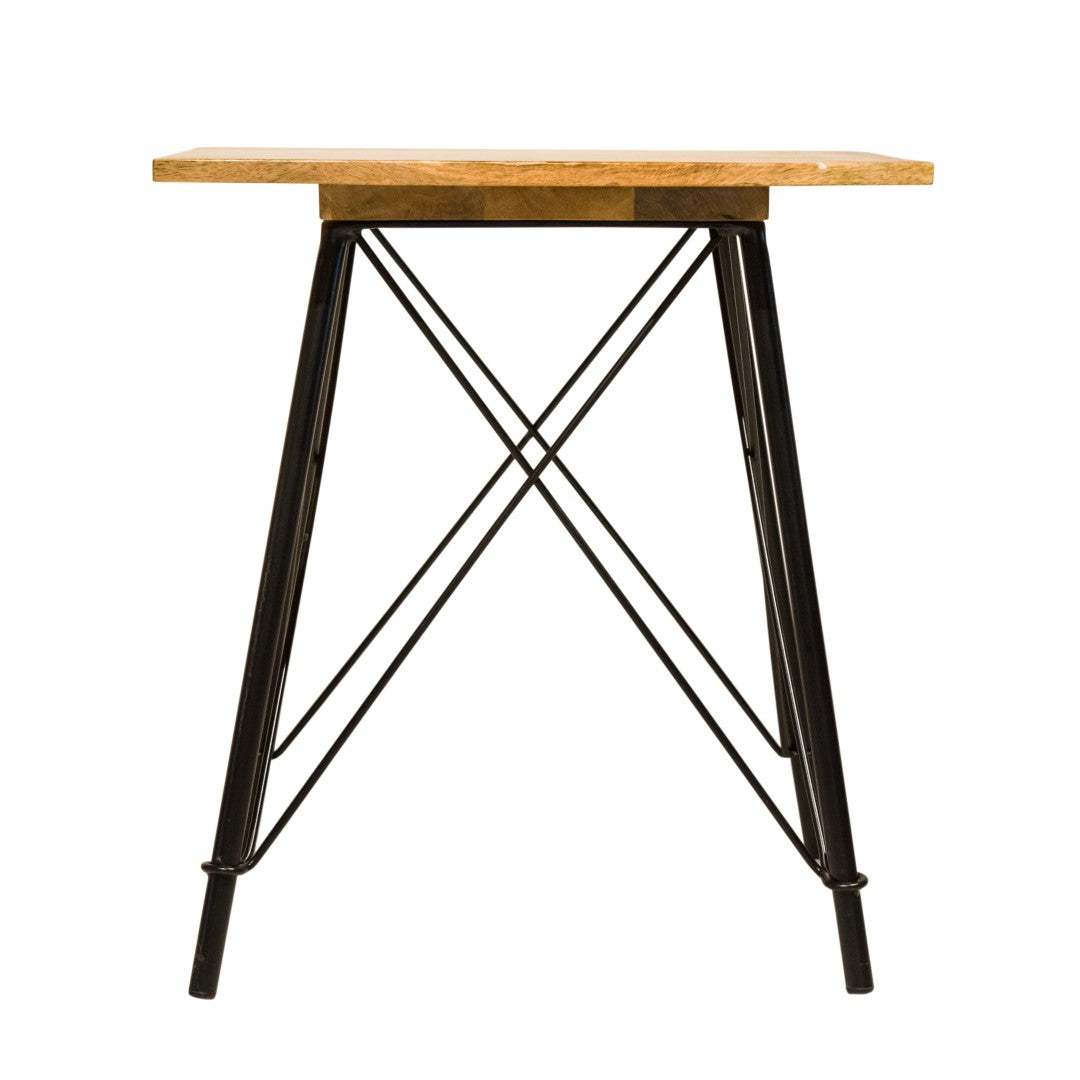 Updated Rustic Natural Geo End Side Table