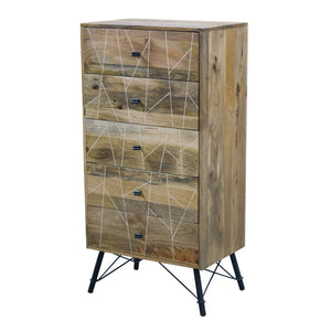 24" X 16" X 48" Natural Tones Iron Wood Bedroom Chest