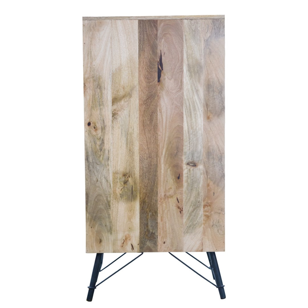 24" X 16" X 48" Natural Tones Iron Wood Bedroom Chest