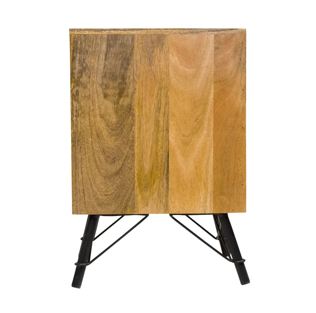 14" X 18" X 26" Natural Tones Mango Wood 3-Drawer Nightstand