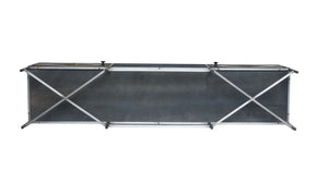 16" X 71" X 23" Metal Base Mango Wood Media Unit
