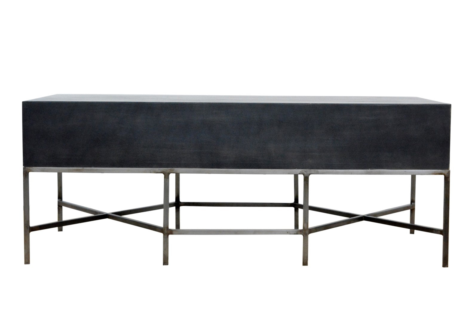 48" X 24" X 18" Metal Base Mango Wood Coffee Table