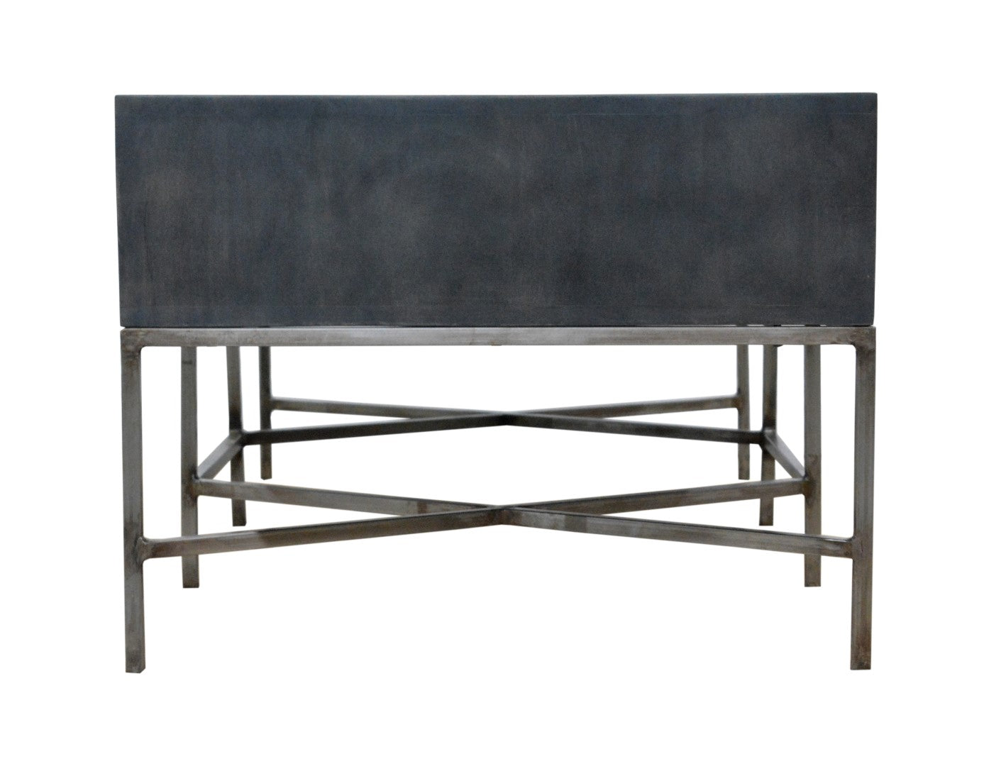 48" X 24" X 18" Metal Base Mango Wood Coffee Table