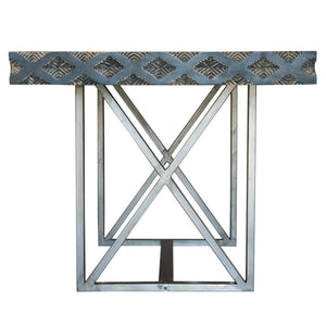 38" X 72" X 30" Metal Base Mango Wood Medium Dining Table